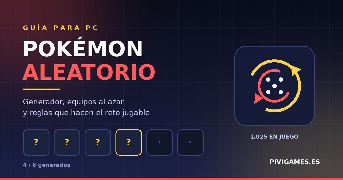 Pokémon aleatorio: generador y equipos al azar para retos en PC